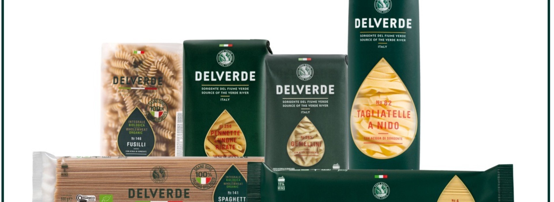 Wide range of 100% Italian pasta "Delveder" in Fresco