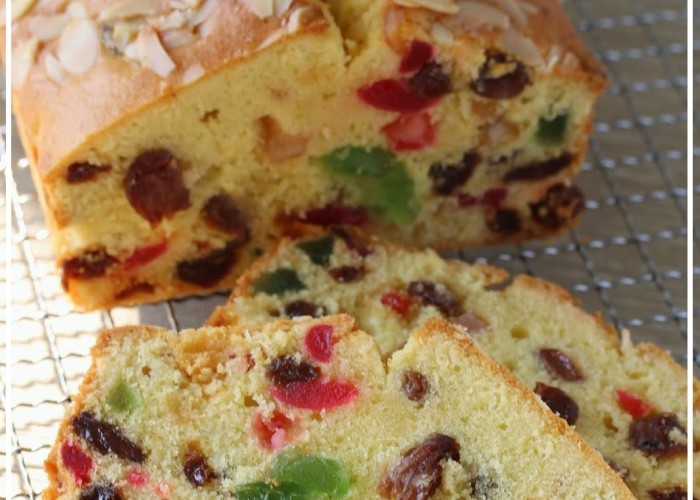 Cake with colored dried fruits